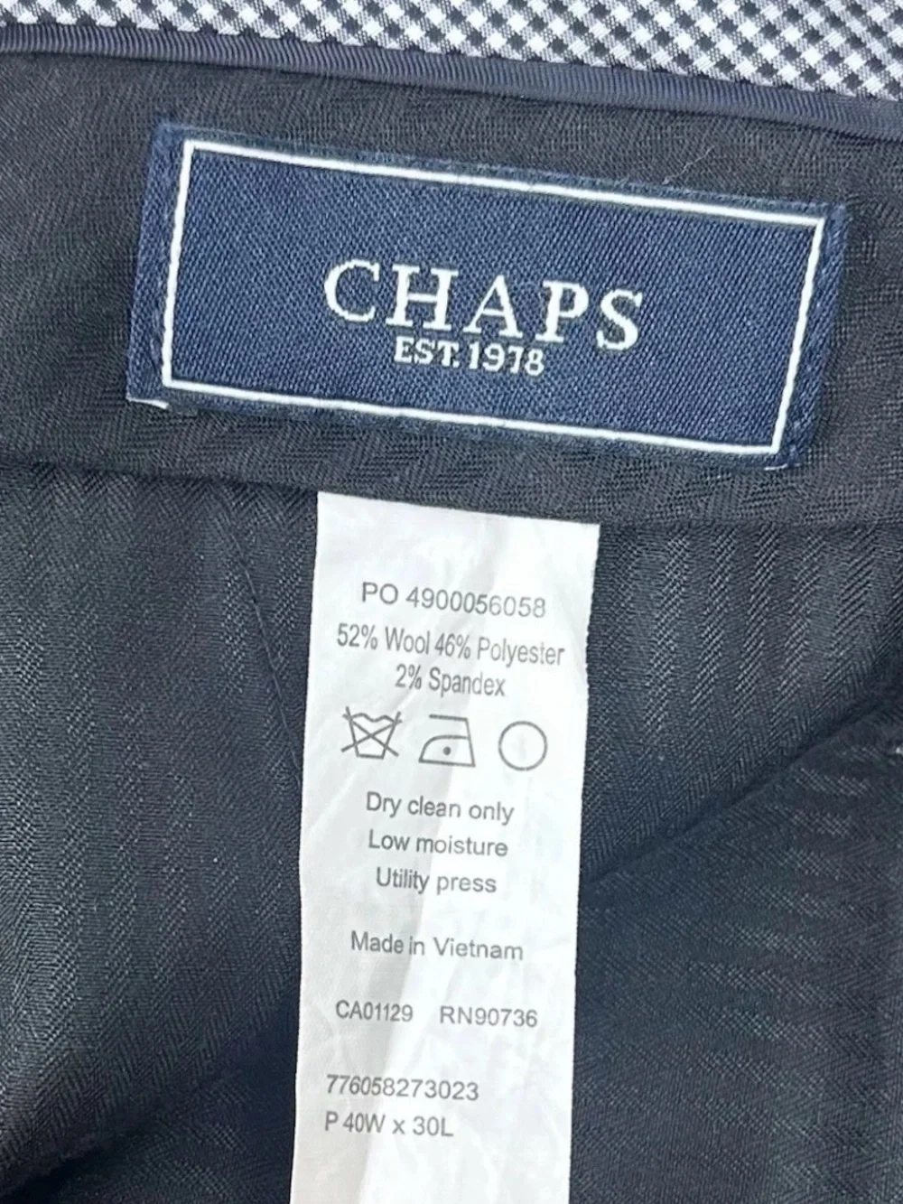 Chaps Two-Piece Suit Blazer 44L Pants 42x30